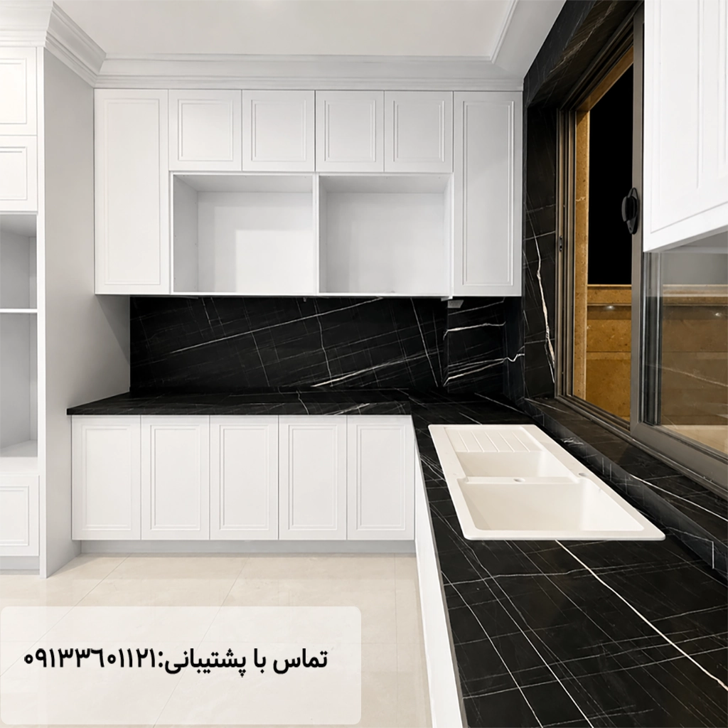 نمونه کار صفحه کابینت اس پی ال نویر مهراز استون