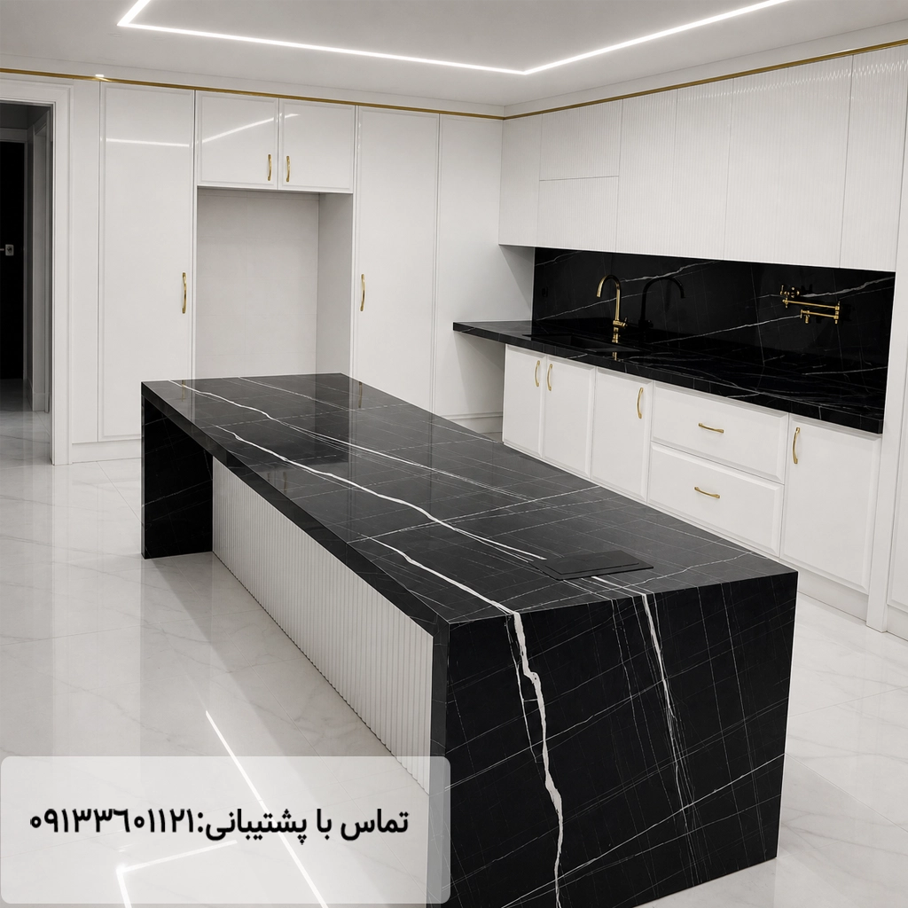 نمونه کار صفحه کابینت اس پی ال نویر مهراز استون