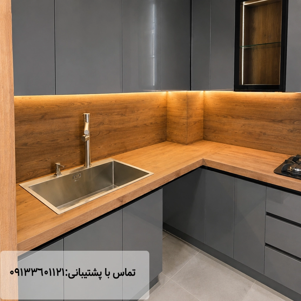 نمونه کار صفحه کابینت اس پی ال استون وود مهراز استون