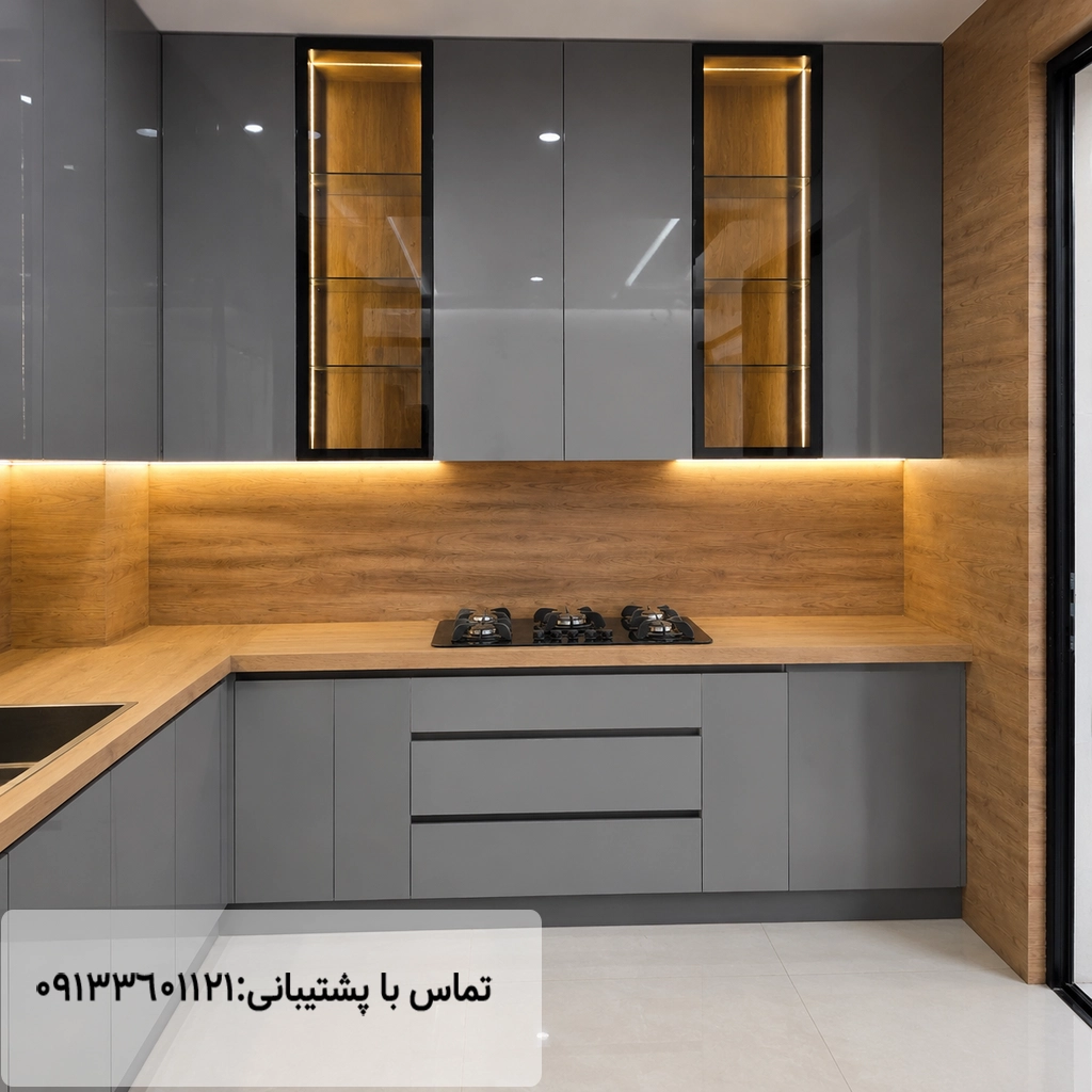 نمونه کار صفحه کابینت اس پی ال استون وود مهراز استون