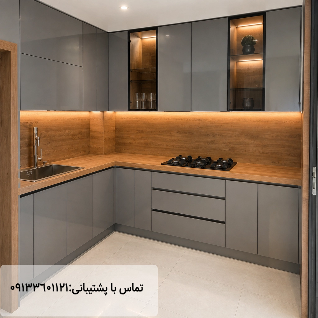 نمونه کار صفحه کابینت اس پی ال استون وود مهراز استون