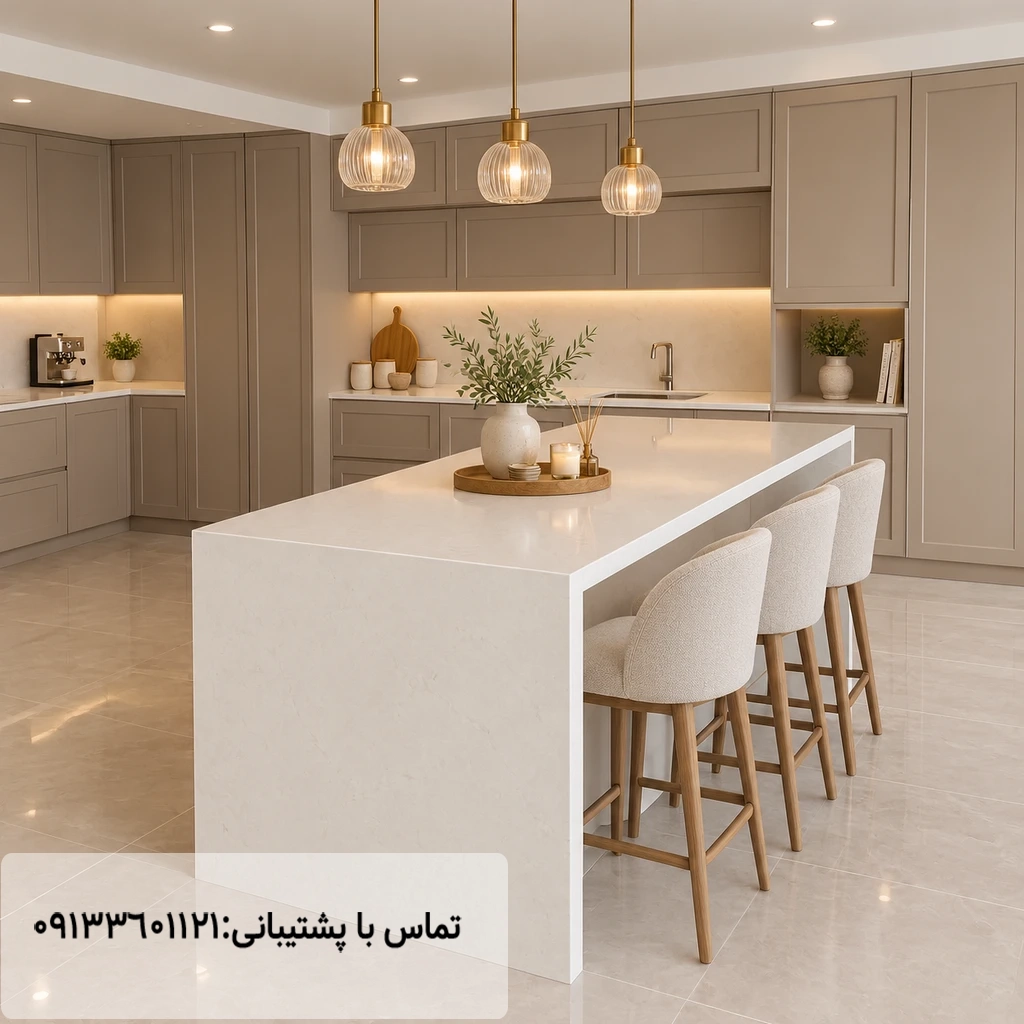 نمونه کار صفحه کابینت کوارتز توتم رولینگ استون کد:6126 مهراز استون